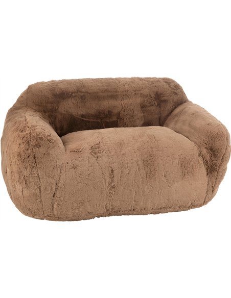 canapé douillet taupe en polyester pour salon cosy