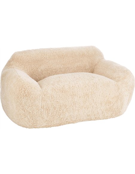 sofa crème shearl confort salon élégant polyester doux