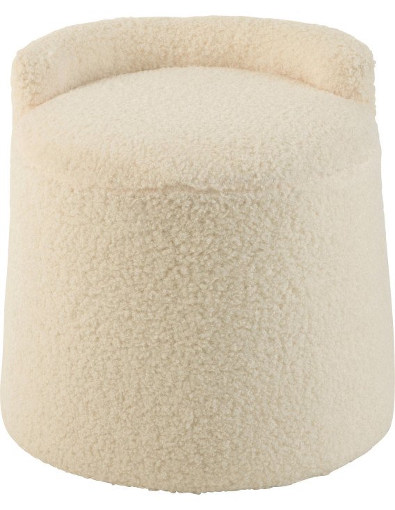 Pouf design blanc cocooning pour chambre ou salon