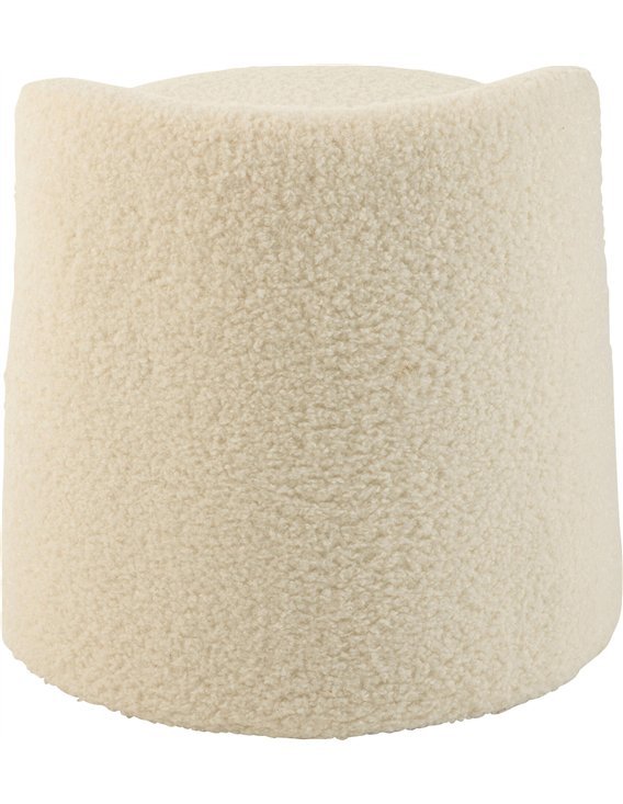 Pouf tendance blanc avec dossier doux pour intérieur