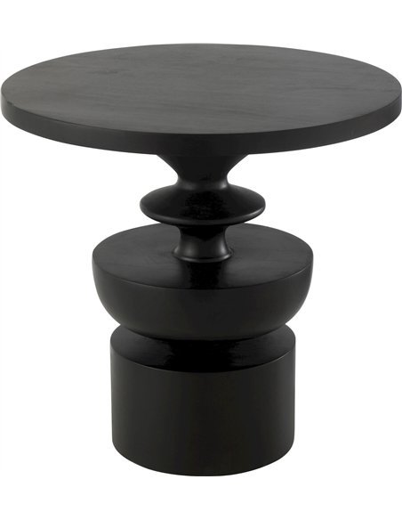 table d’appoint ronde bois de manguier noir design Goa