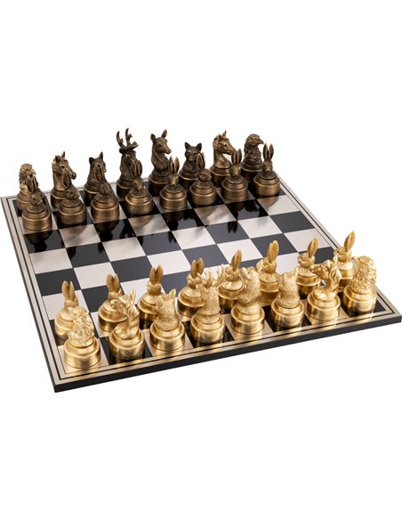 jeu d échecs animaux original décoratif polyresine multicolore