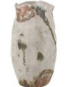 Vase lune en argile beige effet artisanal décoratif élégant