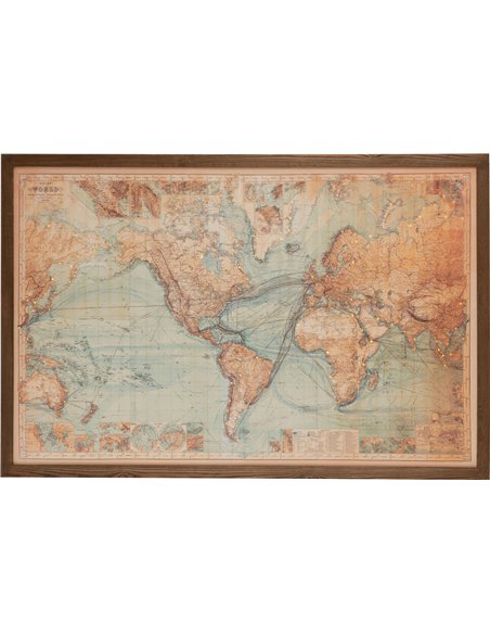 carte du monde décorative en bois avec led élégante