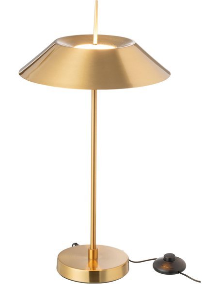 lampe led dorée design pour salon élégant