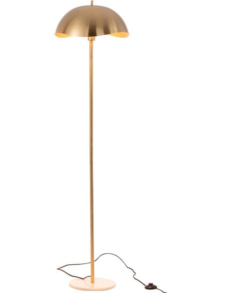 lampadaire doré en métal et marbre style contemporain