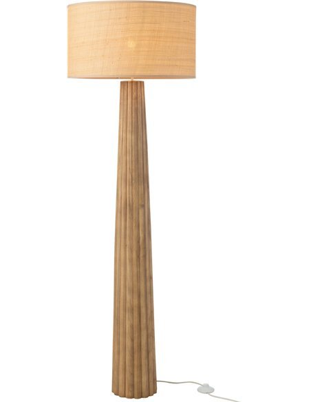 lampadaire parapluie bois naturel design salon élégant