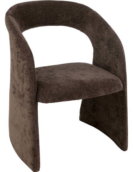 Chaise textile marron foncé design intérieur élégant