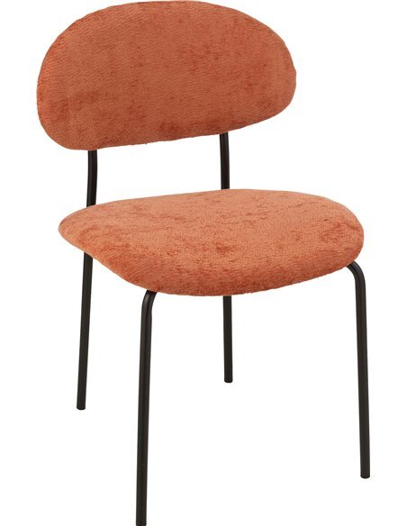 chaise orange rouille en textile pour salon élégant