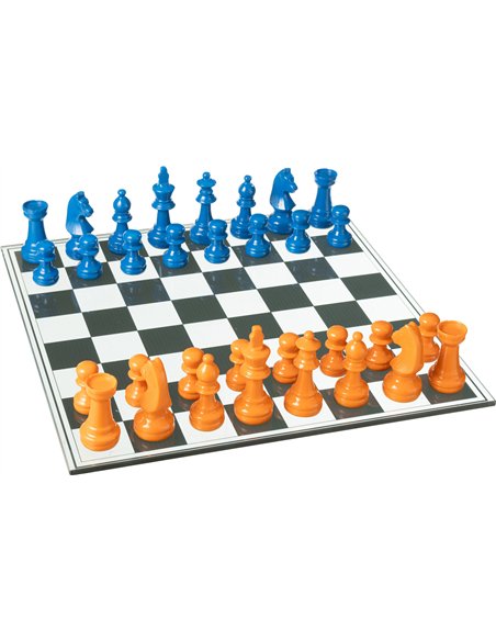 jeu echecs animaux bleu orange résine design original
