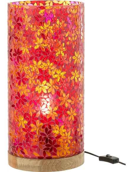 lampe décorative en mosaïque de verre rose ambiance florale
