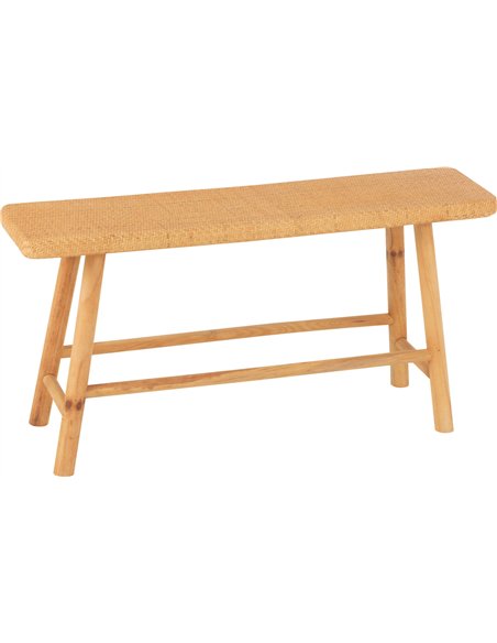 banc rectangle rotin naturel élégant pour salon cosy