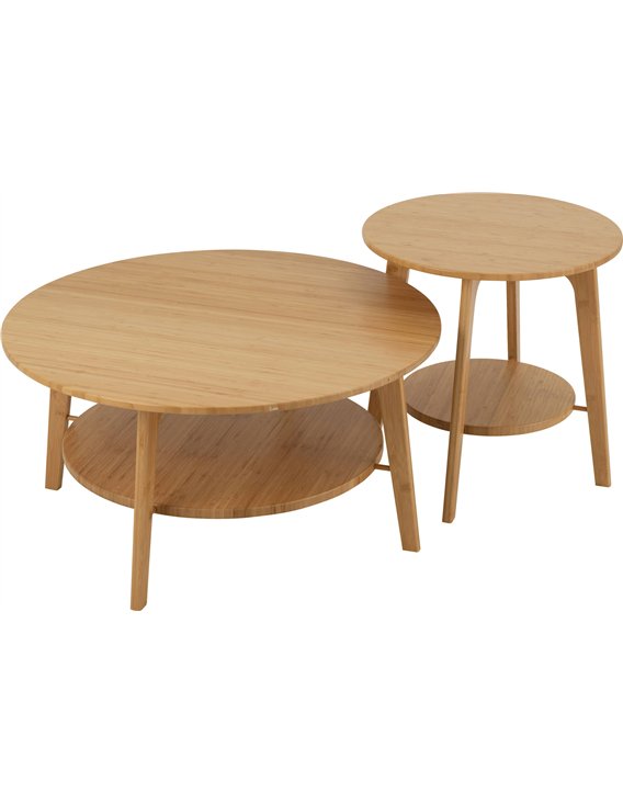 Table d’appoint ronde en bambou naturel ambiance chaleureuse