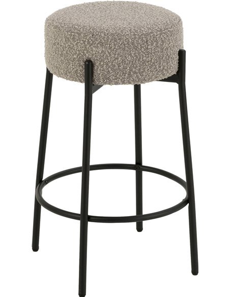 tabouret bar gris boucle métal design moderne élégant