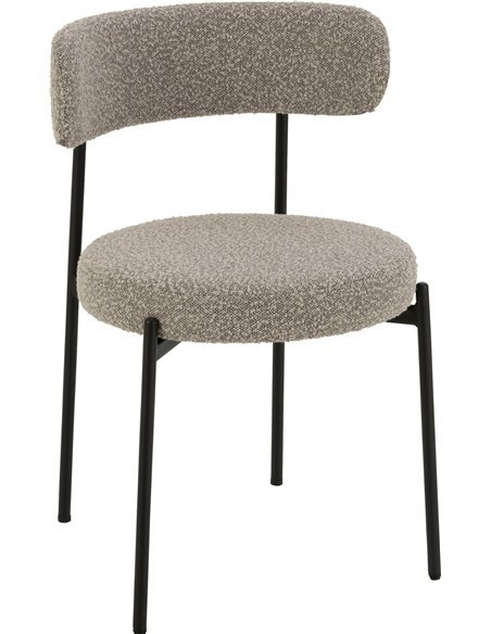 chaise boucle grise design moderne pour salon élégant