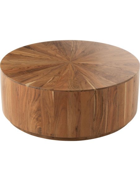 table basse ronde bois acacia naturel design élégant salon