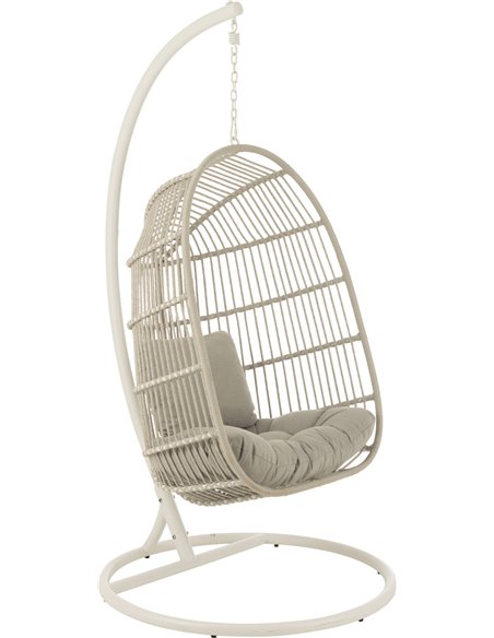 fauteuil suspendu gris élégant pour terrasse cosy