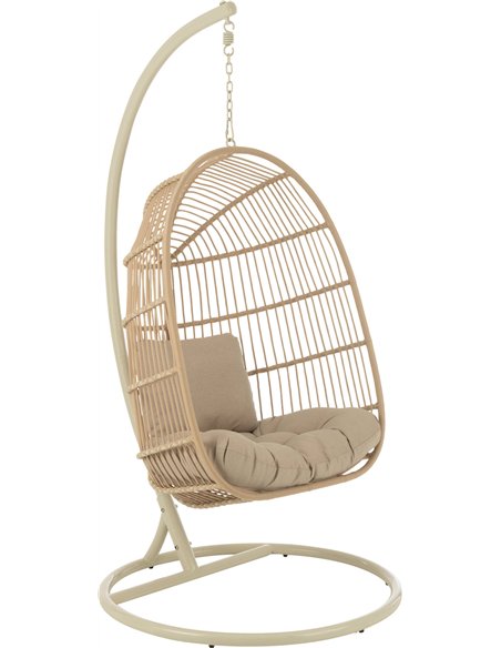 fauteuil suspendu beige design pour terrasse élégante