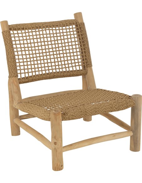 fauteuil bois naturel assise tressée style contemporain