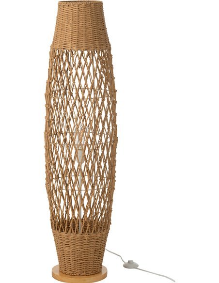 lampadaire métal torsadé naturel ambiance chaleureuse