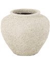 cache pot rond blanc antique en poterie élégante