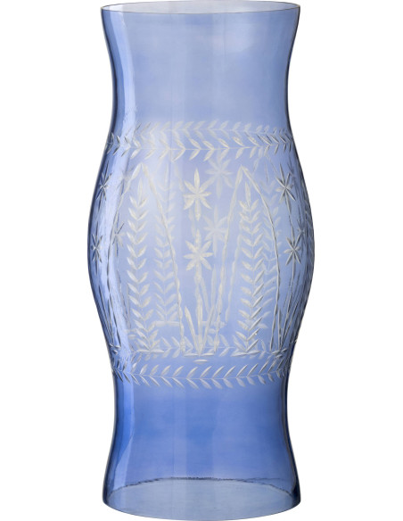 photophore en verre bleu design pour décoration élégante