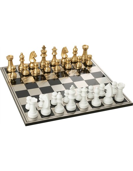 échiquier doré blanc design chic décoratif pour salon