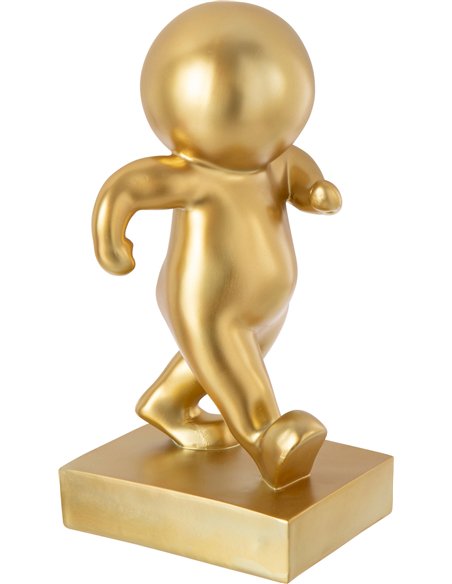 statue marcheur doré design déco intérieure élégante