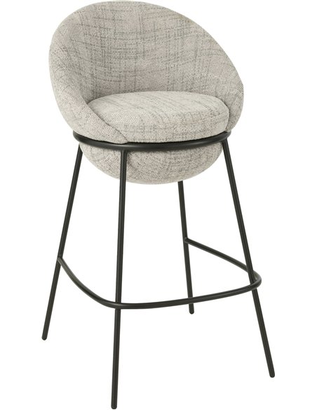 tabouret de bar design gris pieds métal noir tendance