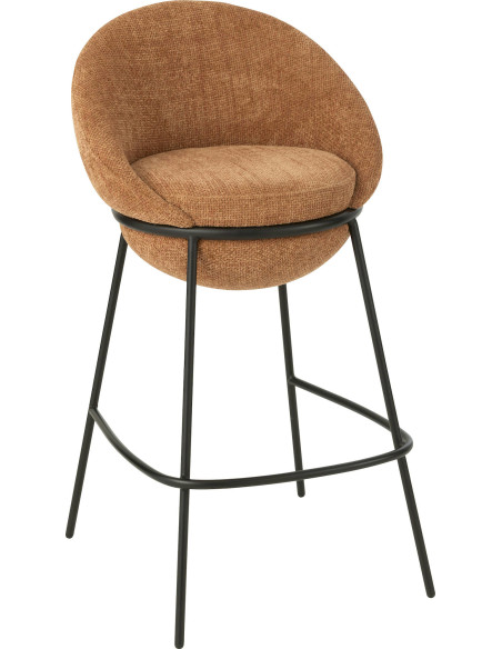 tabouret de bar design terracotta pieds fer élégant