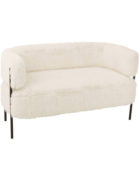 canapé blanc fourrure design moderne élégant salon