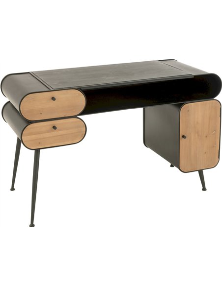 bureau design bois métal noir beige élégant pour intérieur moderne