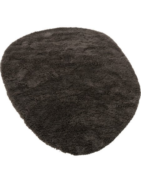Tapis doux gris foncé aspect moelleux pour salon élégant