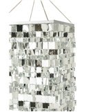luminaire pvc argenté reflets miroir tendance
