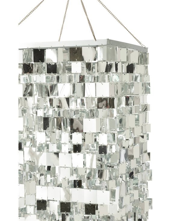 luminaire pvc argenté reflets miroir tendance
