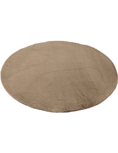 tapis rond taupe doux pour salon moderne