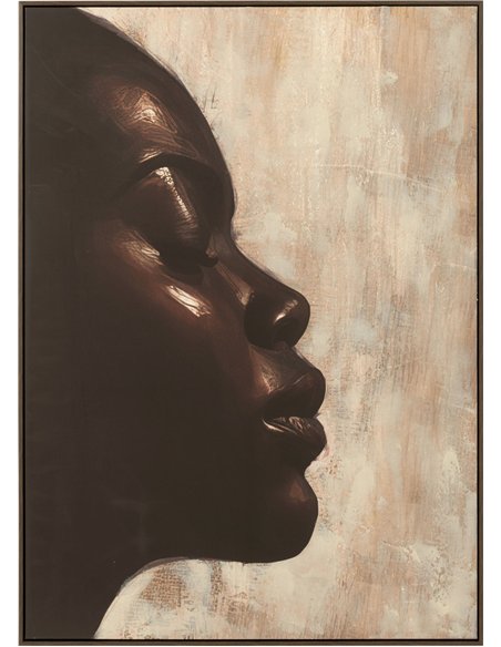 portrait artistique femme profil taupe marron décor mural élégant