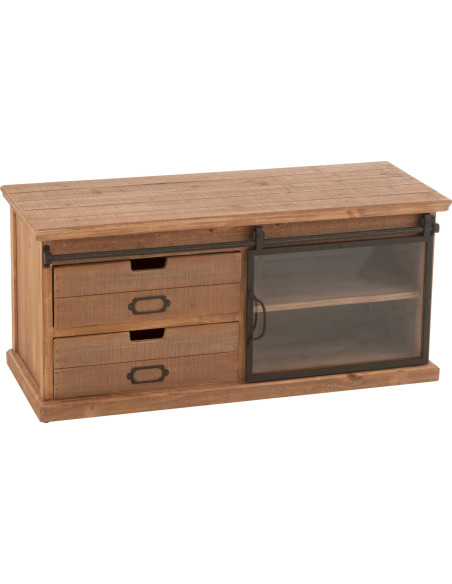 meuble tv bois naturel design élégant pour salon moderne