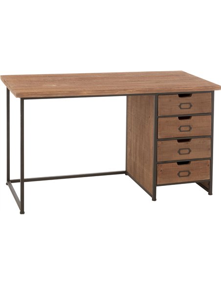 bureau bois naturel style industriel avec tiroirs élégants