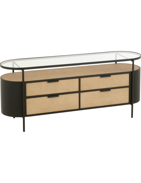 meuble tv métal naturel style industriel élégant