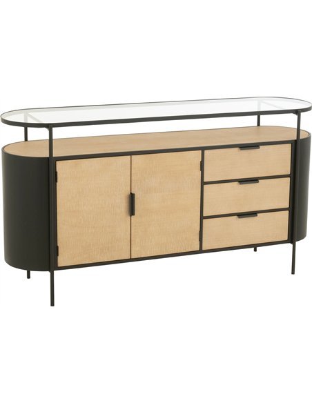 buffet métal bois naturel design contemporain pour salon