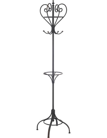 porte manteau sur pied en métal noir élégant pour entrée