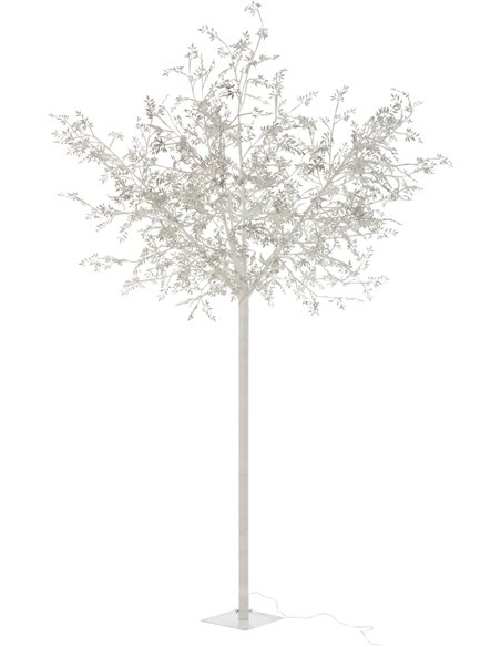 arbre décoratif lumineux argenté pour salon élégant