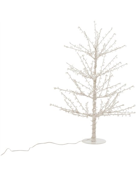 arbre blanc décoratif led perles métal pour salon élégant