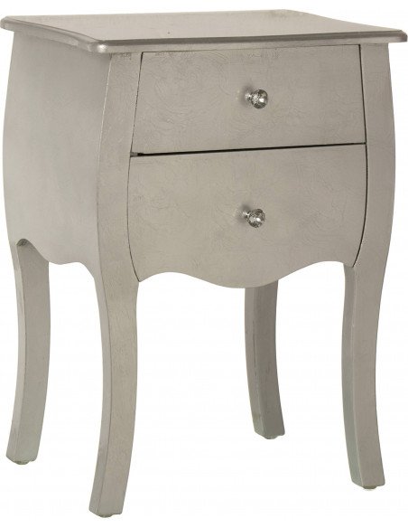 Table de nuit argentée