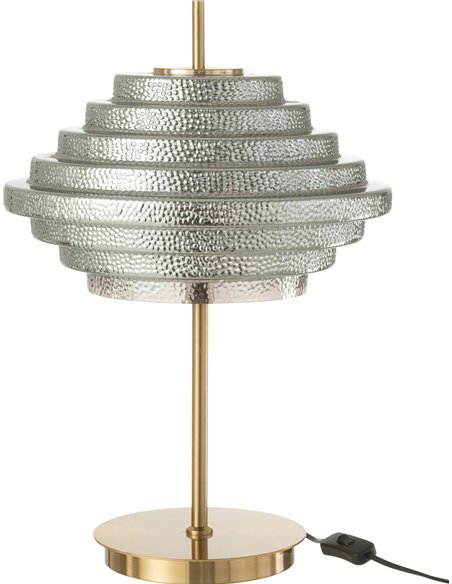 Lampe de table LED en verre fumé et métal doré élégante