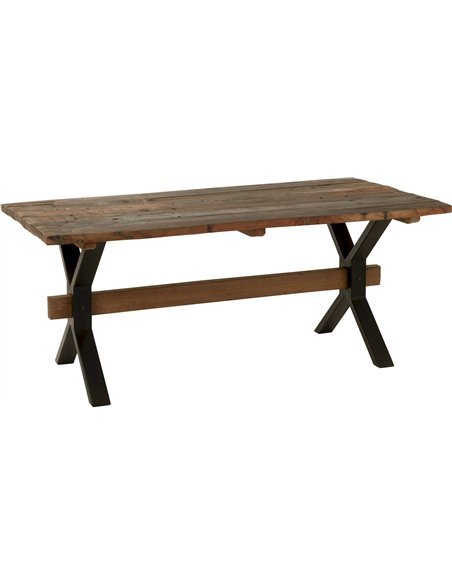 Table vieilli en bois marron style authentique et chaleureux