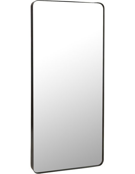 Miroir mural noir design métal et verre marron foncé élégant