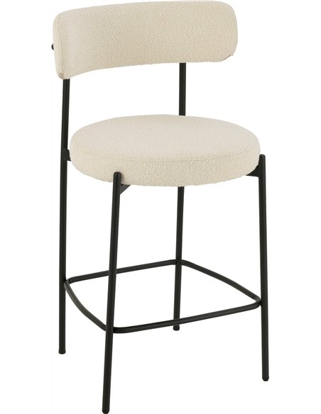 Chaise de bar design boucle blanche et noire assise confortable