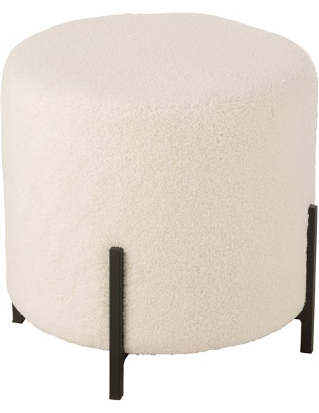 Tabouret mouton blanc en tissu doux assise confortable design